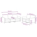vidaXL Set canapea, 2 piese, gri închis, catifea