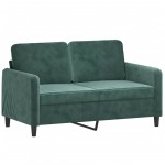 vidaXL Set canapele, 2 piese, verde închis, catifea vidaXL Set canapele, 2 piese, verde închis, catifea