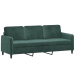 vidaXL Set de canapele, 3 piese, verde închis, catifea vidaXL Set de canapele, 3 piese, verde închis, catifea