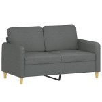 vidaXL Set de canapele cu perne, 3 piese, gri închis, textil vidaXL Set de canapele cu perne, 3 piese, gri închis, textil