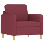 vidaXL Set canapea cu perne, 3 piese, roșu vin, material textil vidaXL Set canapea cu perne, 3 piese, roșu vin, material textil