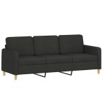 vidaXL Set de canapele cu perne, 4 piese, negru, textil