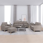vidaXL Set de canapea cu perne, 4 piese, gri taupe, material textil vidaXL Set de canapea cu perne, 4 piese, gri taupe, material textil