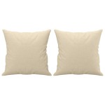 vidaXL Set de canapele cu perne, 3 piese, crem, textil