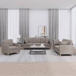 vidaXL Set de canapele cu perne, 3 piese, gri taupe, textil vidaXL Set de canapele cu perne, 3 piese, gri taupe, textil
