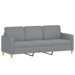 vidaXL Set de canapele cu perne, 4 piese, gri deschis, material textil