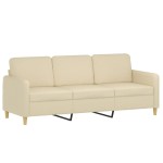 vidaXL Set de canapele cu perne, 4 piese, crem, microfibră