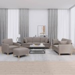 vidaXL Set de canapele cu perne, 4 piese, gri taupe, textil