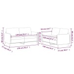 vidaXL Set de canapele cu perne, 2 piese, crem, textil