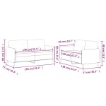 vidaXL Set de canapele cu perne, 2 piese, negru, textil