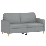 vidaXL Set de canapele cu perne, 2 piese, gri deschis, material textil vidaXL Set de canapele cu perne, 2 piese, gri deschis, material textil