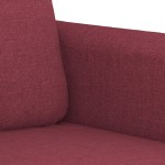 vidaXL Set canapea cu perne, 3 piese, roșu vin, material textil