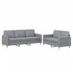 vidaXL Set de canapele cu perne, 2 piese, gri deschis, textil vidaXL Set de canapele cu perne, 2 piese, gri deschis, textil