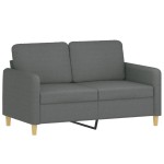 vidaXL Set de canapele cu perne, 2 piese, gri închis, textil