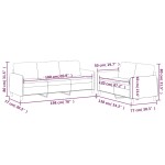vidaXL Set de canapele cu perne, 2 piese, gri închis, textil