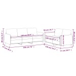 vidaXL Set de canapele cu perne, 2 piese, maro, textil
