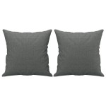 vidaXL Set de canapele cu perne, 2 piese, gri închis, material textil