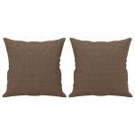 vidaXL Set de canapele cu perne, 2 piese, maro, textil vidaXL Set de canapele cu perne, 2 piese, maro, textil