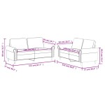 vidaXL Set de canapele cu perne, 2 piese, gri, piele ecologică