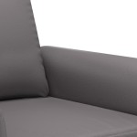 vidaXL Set de canapele cu perne, 3 piese, gri, piele ecologică vidaXL Set de canapele cu perne, 3 piese, gri, piele ecologică
