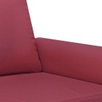 vidaXL Set de canapele cu perne, 3 piese, roșu vin, piele ecologică vidaXL Set de canapele cu perne, 3 piese, roșu vin, piele ecologică