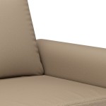 vidaXL Set de canapele cu perne, 3 piese, cappuccino, piele ecologică