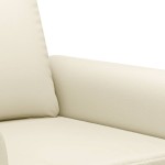 vidaXL Set de canapele cu perne, 2 piese, crem, piele ecologică