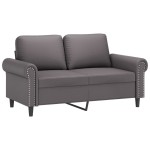 vidaXL Set de canapele cu perne, 3 piese, gri, piele ecologică vidaXL Set de canapele cu perne, 3 piese, gri, piele ecologică