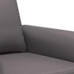 vidaXL Set de canapele cu perne, 3 piese, gri, piele ecologică vidaXL Set de canapele cu perne, 3 piese, gri, piele ecologică