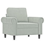 vidaXL Set de canapele cu perne, 3 piese, gri deschis, catifea vidaXL Set de canapele cu perne, 3 piese, gri deschis, catifea