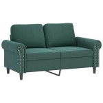 vidaXL Set de canapele cu perne, 3 piese, verde închis, catifea vidaXL Set de canapele cu perne, 3 piese, verde închis, catifea