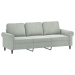 vidaXL Set de canapele cu perne, 4 piese, gri deschis, catifea vidaXL Set de canapele cu perne, 4 piese, gri deschis, catifea