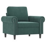 vidaXL Set de canapele cu perne, 4 piese, verde închis, catifea