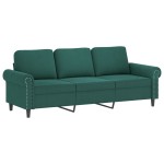 vidaXL Set de canapele cu perne, 4 piese, verde închis, catifea