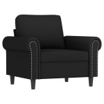 vidaXL Set de canapele cu perne, 4 piese, negru, catifea