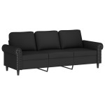 vidaXL Set de canapele cu perne, 4 piese, negru, catifea