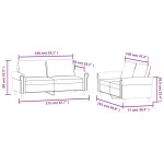 vidaXL Set de canapele cu perne, 2 piese, gri închis, catifea vidaXL Set de canapele cu perne, 2 piese, gri închis, catifea