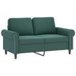 vidaXL Set de canapele cu perne, 3 piese, verde închis, catifea vidaXL Set de canapele cu perne, 3 piese, verde închis, catifea