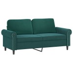 vidaXL Set de canapele cu perne, 3 piese, verde închis, catifea vidaXL Set de canapele cu perne, 3 piese, verde închis, catifea
