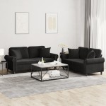 vidaXL Set canapea cu perne, 2 piese, roz, catifea vidaXL Set canapea cu perne, 2 piese, roz, catifea