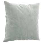 vidaXL Set de canapele, 3 piese, cu perne, gri deschis, catifea vidaXL Set de canapele, 3 piese, cu perne, gri deschis, catifea