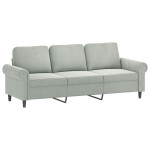 vidaXL Set de canapele cu perne, 2 piese, gri deschis, catifea vidaXL Set de canapele cu perne, 2 piese, gri deschis, catifea