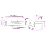 vidaXL Set de canapele cu perne, 2 piese, negru, catifea