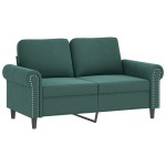 vidaXL Set de canapele cu perne, 3 piese, verde închis, catifea vidaXL Set de canapele cu perne, 3 piese, verde închis, catifea