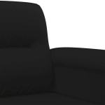 vidaXL Set de canapele cu perne, 3 piese, negru, microfibră vidaXL Set de canapele cu perne, 3 piese, negru, microfibră