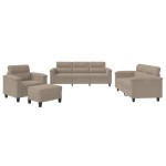 vidaXL Set de canapele cu perne, 4 piese, gri taupe, microfibră vidaXL Set de canapele cu perne, 4 piese, gri taupe, microfibră