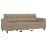 vidaXL Set de canapele cu perne, 4 piese, gri taupe, microfibră vidaXL Set de canapele cu perne, 4 piese, gri taupe, microfibră