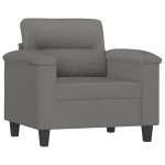 vidaXL Set de canapele cu perne, 4 piese, gri închis, microfibră vidaXL Set de canapele cu perne, 4 piese, gri închis, microfibră