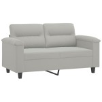 vidaXL Set de canapele cu perne, 3 piese, gri deschis, microfibră vidaXL Set de canapele cu perne, 3 piese, gri deschis, microfibră