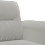 vidaXL Set de canapele cu perne, 3 piese, gri deschis, microfibră vidaXL Set de canapele cu perne, 3 piese, gri deschis, microfibră